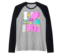 I Love The 90s Cool Retro 90s Party Disco Camiseta Manga Raglan