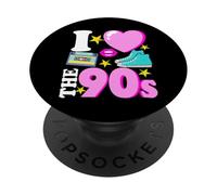 I Love The 90s Cool Retro 90s Party Disco PopSockets PopGrip Adhesivo