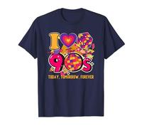 I Love The 90s Retro Vintage Halloween Costume Mujeres Hombres 90s Camiseta, Hombre, Azul Marino, M