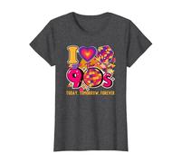 I Love The 90s Retro Vintage Halloween Costume Mujeres Hombres 90s Camiseta, Mujer, Jaspeado Oscuro, XS