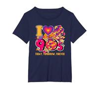 I Love The 90s Retro Vintage Halloween Costume Mujeres Hombres 90s Camiseta, Mujer Tallas Grandes, Azul Marino, 2XL Grande