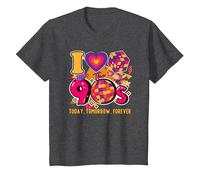 I Love The 90s Retro Vintage Halloween Costume Mujeres Hombres 90s Camiseta, Niños, Jaspeado Oscuro, 3 años