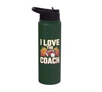 I Love The Coach - Diseño para entusiastas de los deportes Stainless Steel Insulated Water Bottle