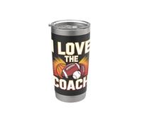 I Love The Coach - Diseño para entusiastas de los deportes Vaso térmico de acero inoxidable de doble pared