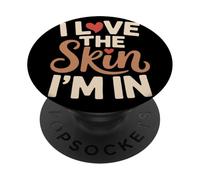 I Love The Skin I'm In Autoestima Retro Diversidad PopSockets PopGrip Adhesivo