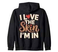 I Love The Skin I'm In Autoestima Retro Diversidad Sudadera con Capucha