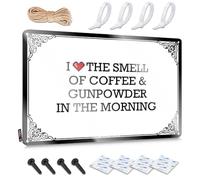 I Love The Smell Of Coffee & Gunpowder In The Morning - Decoración de pared para entrada | Colección de humor decorativo para pared (20 x 30 cm)