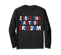 I Love The Taste of Freedom Patriotic 4th of July USA tee Manga Larga