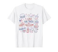 I Love The Taste of Freedom Vintage American Foods Gráfico Camiseta
