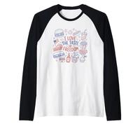 I Love The Taste of Freedom Vintage American Foods Gráfico Camiseta Manga Raglan