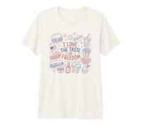 I Love The Taste of Freedom Vintage American Foods Gráfico Camiseta Premium