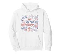 I Love The Taste of Freedom Vintage American Foods Gráfico Sudadera con Capucha