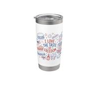 I Love The Taste of Freedom Vintage American Foods Gráfico Vaso térmico de acero inoxidable de doble pared