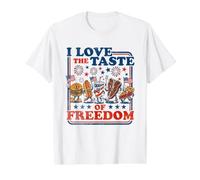 I Love The Taste of Freedom Vintage American Foods Mascotas Camiseta gráfica económica