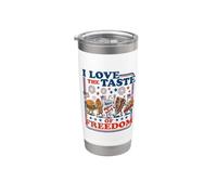 I Love The Taste of Freedom Vintage American Foods Mascotas Vaso térmico de acero inoxidable de doble pared
