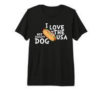 I Love The USA Hot Diggity Dog American Flag 4th of July Camiseta Premium
