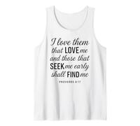 I Love Them That Love Me Proverbios 8:17 Versículo bíblico de Las Escrituras Camiseta sin Mangas