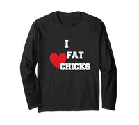 I Love Thick Girls Bold Funny Heart Humor Design Tees Manga Larga