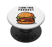 I Love This Product - Funny Small Bite Burger Cartoon PopSockets PopGrip Adhesivo
