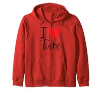 I Love Tiara Nombre Personalizado Niña Mujer BFF Amiga Corazón Sudadera con Capucha