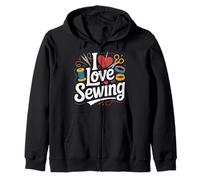 I Love - Tijeras de hilo de coser con forma de corazón Sudadera con Capucha