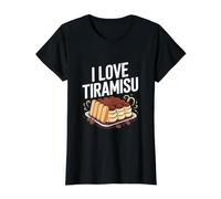 I Love Tiramisú Italian Treat Fun Camiseta gráfica económica, Mujer, Negro, L