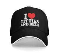 I Love Titties and Beer Sun Gorra de béisbol Verano Mujer Hombre Gorra de Camionero Personalizada Venta al por Mayor Ropa de Calle Deportes al Aire Libre Gorras de béisbol Regalo Deportivo