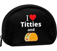 I Love Titties and Tacos Monedero Monedero Mujeres y niñas Lindo Bolso de Moda Cambiar Bolsa Titular de la Llave Monedero de Mujer Regalo