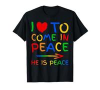 I Love To Come In Peace He Is Peace Funny Matching Couple Camiseta