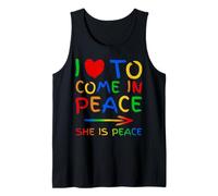 I Love To Come In Peace She Is Peace Funny Matching Couple Camiseta sin Mangas