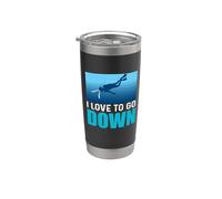 I Love To Go Down Funny Scuba Dive Diver Diving Vaso térmico de acero inoxidable de doble pared