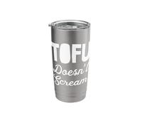 I Love Tofu Cup Funny Vegan Vegetarian TOFU Doesn't Scream Vaso térmico de acero inoxidable de doble pared