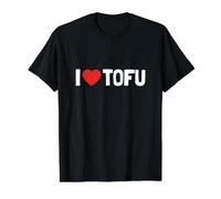 I Love Tofu - Funny Heart Vegan Vegetarian Valentine Camiseta gráfica económica, Hombre, Negro, L