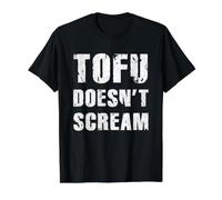 I Love Tofu Shirt Funny Vegan Vegetarian Tofu Doesn'T Scream Camiseta gráfica económica, Hombre, Negro, L