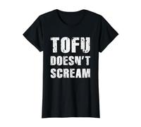 I Love Tofu Shirt Funny Vegan Vegetarian Tofu Doesn'T Scream Camiseta gráfica económica, Mujer, Negro, S