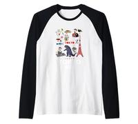 I Love Tokyo, Wonderful Tokyo Japan Childish Culture Doodles Camiseta Manga Raglan