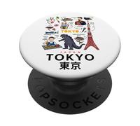 I Love Tokyo, Wonderful Tokyo Japan Childish Culture Doodles PopSockets PopGrip Adhesivo