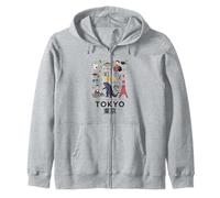 I Love Tokyo, Wonderful Tokyo Japan Childish Culture Doodles Sudadera con Capucha