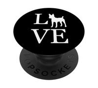 I Love Toy Fox Terrier Dog Lover White Graphic Dueño de Mascota PopSockets PopGrip Adhesivo