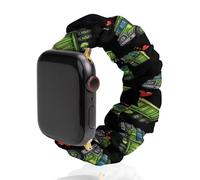 I Love Trash Garbage Trucks Scrunchie - Correa de repuesto elástica suave compatible con Apple Watch, 38mm/40mm, Acero inoxidable, No es una piedra preciosa