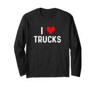 I Love Trucks - Corazón - Camión volquete mecánico Big Rig Semi Manga Larga