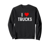 I Love Trucks - Corazón - Camión volquete mecánico Big Rig Semi Sudadera