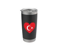 I Love Türkiye In My Heart Bandera Turca Arte Orgullo Nacional Vaso térmico de acero inoxidable de doble pared