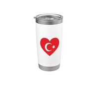 I Love Türkiye In My Heart Bandera Turca Arte Orgullo Nacional Vaso térmico de acero inoxidable de doble pared