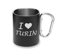 I Love Turin Travel City Italy - Mosquetón de metal con asa para acampar