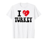 I Love Turkey - Bandera de corazón Retro de Recuerdo de Viaje Camiseta