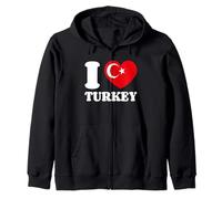 I Love Turkey Me Encanta Turquía Bandera Turca Sudadera con Capucha