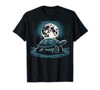 I Love Turtles Sea Costume Noche Paseo Fresco Luna Llena Árboles Camiseta