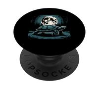 I Love Turtles Sea Costume Noche Paseo Fresco Luna Llena Árboles PopSockets PopGrip Adhesivo