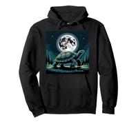 I Love Turtles Sea Costume Noche Paseo Fresco Luna Llena Árboles Sudadera con Capucha